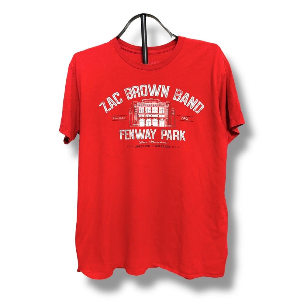 Southern Ground Zac Brown Band Fenway Park 2014 Concert T-Shirt Red L